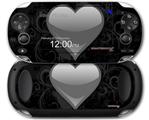 Glass Heart Grunge Gray - Decal Style Skin fits Sony PS Vita