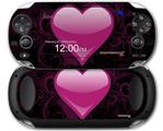Glass Heart Grunge Hot Pink - Decal Style Skin fits Sony PS Vita
