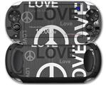 Love and Peace Gray - Decal Style Skin fits Sony PS Vita