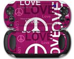 Love and Peace Hot Pink - Decal Style Skin fits Sony PS Vita