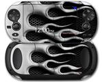 Metal Flames Chrome - Decal Style Skin fits Sony PS Vita
