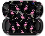 Flamingos on Black - Decal Style Skin fits Sony PS Vita