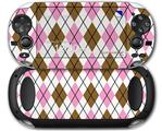 Argyle Pink and Brown - Decal Style Skin fits Sony PS Vita