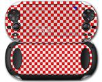 Checkered Canvas Red and White - Decal Style Skin fits Sony PS Vita