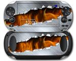 Ripped Metal Fire - Decal Style Skin fits Sony PS Vita