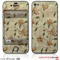 iPhone 4S Skin Flowers and Berries Orange