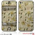 iPhone 4S Skin Flowers and Berries Yellow