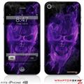 iPhone 4S Skin Flaming Fire Skull Purple