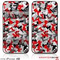 iPhone 4S Skin Sexy Girl Silhouette Camo Red