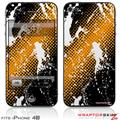 iPhone 4S Skin Halftone Splatter White Orange