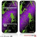 iPhone 4S Skin Halftone Splatter Green Purple