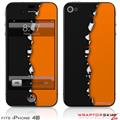iPhone 4S Skin Ripped Colors Black Orange