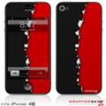 iPhone 4S Skin Ripped Colors Black Red