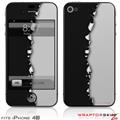 iPhone 4S Skin Ripped Colors Black Gray
