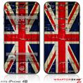 iPhone 4S Skin Painted Faded and Cracked Union Jack British Flag
