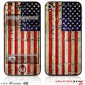 iPhone 4S Skin Painted Faded and Cracked USA American Flag