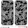 iPhone 4S Skin Scattered Skulls Black