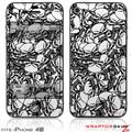 iPhone 4S Skin Scattered Skulls White