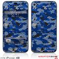 iPhone 4S Skin HEX Mesh Camo 01 Blue Bright