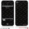 iPhone 4S Skin Diamond Plate Metal 02 Black
