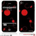 iPhone 4S Skin Lots of Dots Red on Black