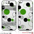 iPhone 4S Skin Lots of Dots Green on White
