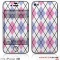 iPhone 4S Skin Argyle Pink and Blue
