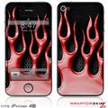 iPhone 4S Skin Metal Flames Red