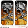 iPhone 4S Skin Chrome Skull on Fire