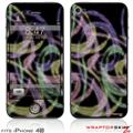 iPhone 4S Skin Neon Swoosh on Black