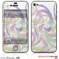 iPhone 4S Skin Neon Swoosh on White