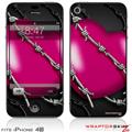 iPhone 4S Skin Barbwire Heart Hot Pink