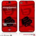 iPhone 4S Skin Oriental Dragon Black on Red