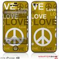 iPhone 4S Skin Love and Peace Yellow