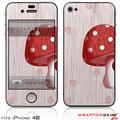 iPhone 4S Skin Mushrooms Red