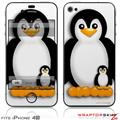 iPhone 4S Skin Penguins on White