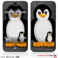 iPhone 4S Skin Penguins on Black