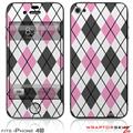 iPhone 4S Skin Argyle Pink and Gray