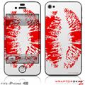 iPhone 4S Skin Big Kiss Red Lips on White