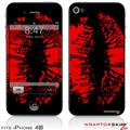 iPhone 4S Skin Big Kiss Red Lips on Black