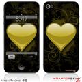 iPhone 4S Skin Glass Heart Grunge Yellow