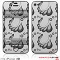 iPhone 4S Skin Petals Gray