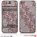 iPhone 4S Skin Victorian Design Red