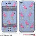 iPhone 4S Skin Flamingos on Blue