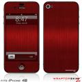 iPhone 4S Skin Simulated Brushed Metal Red