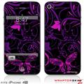 iPhone 4S Skin Twisted Garden Purple and Hot Pink