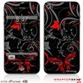 iPhone 4S Skin Twisted Garden Gray and Red