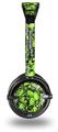 Scattered Skulls Neon Green Decal Style Skin fits Skullcandy Lowrider Headphones (HEADPHONES  SOLD SEPARATELY)