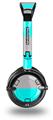 Kearas Psycho Stripes Neon Teal and Gray Decal Style Skin fits Skullcandy Lowrider Headphones (HEADPHONES  SOLD SEPARATELY)