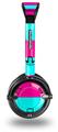 Kearas Psycho Stripes Neon Teal and Hot Pink Decal Style Skin fits Skullcandy Lowrider Headphones (HEADPHONES  SOLD SEPARATELY)